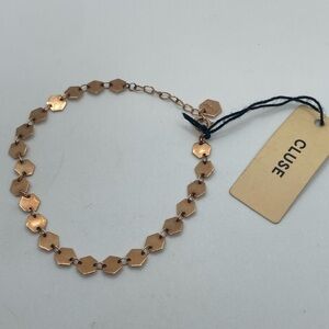 NWT Cluse Essentielle All Hexagon Rose Gold Tone Bracelet CLJ11009 6.5” - 7.5”